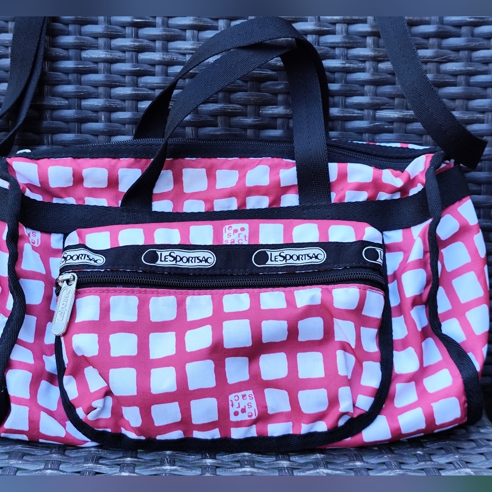 LeSportsac Pink and White Checkered Women's Bag